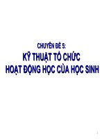 SLIDE CHUYÊN ĐỀ 5: KỸ THUẬT TỔ CHỨC KỸ THUẬT TỔ CHỨC HOẠT ĐỘNG HỌC CỦA HỌC SINHHOẠT ĐỘNG HỌC CỦA HỌC SINH