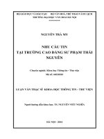 Luan van nhu cầu tin tại trường cao đẳng sư phạm thái nguyên