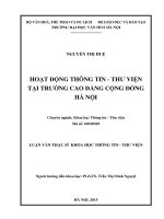 Luan van hoạt động thông tin   thư viện tại trường cao đẳng cộng đồng hà nội