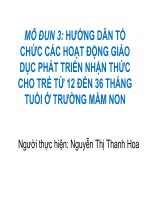 SLIDE HƯỚNG DẪN TỔ CHỨC CÁC HOẠT ĐỘNG GIÁO DỤC PHÁT TRIỂN NHẬN THỨC CHO TRẺ TỪ 12 ĐẾN 36 THÁNG TUỔI Ở TRƯỜNG MẦM NON