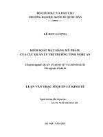 Luận văn thạc sỹ - Kiểm soát mặt hàng mỹ phẩm của Cục Quản lý thị trường tỉnh Nghệ An