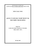 Quản lý giáo dục nghệ thuật tại nhà thiếu nhi hà đông 