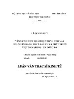 Luận văn thạc sỹ - Nâng cao hiệu quả hoạt động cho vay của Ngân hàng TMCP Đầu tư và Phát triển Việt Nam (BIDV) - CN Đống Đa