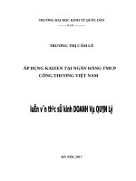 Luận văn thạc sỹ - Áp dụng Kaizen tại Ngân hàng TMCP Công Thương Việt Nam
