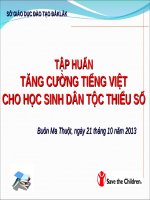 SLIDE TẬP HUẤNTĂNG CƯỜNG TIẾNG VIỆTTĂNG CƯỜNG TIẾNG VIỆTCHO HỌC SINH DÂN TỘC THIỂU SỐCHO HỌC SINH DÂN TỘC THIỂU SỐ