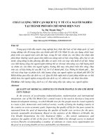 Chất lượng tiếp cận dịch vụ y tế của người nghèo tại thành phố hồ chí minh hiện nay 