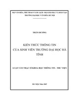 luan van kiến thức thông tin của sinh viên trường đại học hà tĩnh