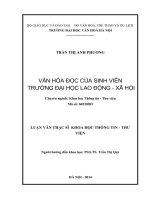 Luan van văn hóa đọc của sinh viên trường đại học lao động   xã hội