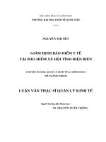 Luận văn thạc sỹ - Giám định bảo hiểm y tế tại Bảo hiểm xã hội tỉnh Điện Biên