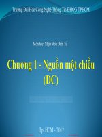 Bài giảng môn nhập môn điện tử chương 1   dư quang bình 