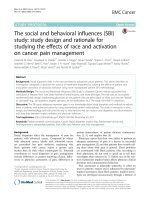 The social and behavioral influences (SBI) study: Study design and rationale for studying the effects of race and activation on cancer pain management