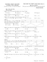 Đề thi thử TN THPT 2020 lần 1 môn toán trường chuyên lương văn chánh phú yên 