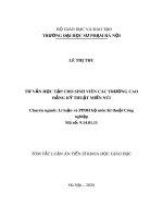 Tóm tắt luận án Tiến sĩ Khoa học giáo dục: Tư vấn học tập cho sinh viên các trường cao đẳng kỹ thuật miền núi