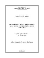 Tóm tắt luận án Tiến sĩ Sử học: Quân đội thực hiện kinh tế gắn với quốc phòng - an ninh ở Tây Nguyên (1985-2013)