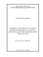 Tác động của quản trị vốn luân chuyển đến khả năng sinh lợi của các công ty ngành năng lượng trên thị trường chứng khoán việt nam 