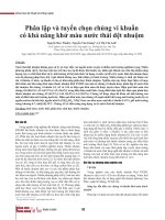 Phân lập và tuyển chọn chủng vi khuẩn có khả năng khử màu nước thải dệt nhuộm