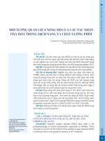 Mối tương quan giữa nồng độ của các tác nhân oxy hóa trong dịch nang và chất lượng phôi