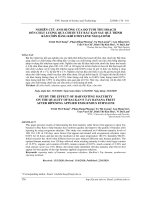 Nghiên cứu ảnh hưởng của độ tuổi thu hoạch đến chất lượng quả chuối tây Bắc Cạn sau quá trình rấm chín bằng khí ethylene ngoại sinh