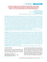 Đánh giá hiệu quả mô hình tưới nước tiết kiệm và kiến nghị phương pháp tưới phù hợp cho cây măng tây xanh trên địa bàn tỉnh Ninh Thuận