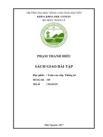 Sách giao bài tập - Học phần: Toán cao cấp - Thống kê