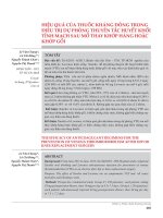 Hiệu quả của thuốc kháng đông trong đièu trị dự phòng thuyên tắc huyết khối tĩnh mạch sau mổ thay khớp háng hoặc khớp gối