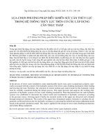 Lựa chọn phương pháp điều khiển sức cản thủy lực trong hệ thống thủy lực trên cơ cấu lắp dựng cần trục tháp