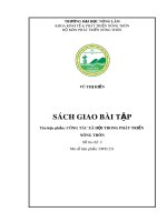 Sách giao bài tập - Học phần: Công tác xã hội trong phát triển nông thôn