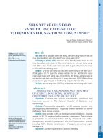 Nhận xét về chẩn đoán và xử trí rau cài răng lược tại Bệnh viện Phụ sản Trung ương năm 2017