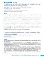 So sánh hiệu quả tạo phôi nang khi sử dụng hệ môi trường đơn bước thay mới và không thay mới môi trường vào ngày 3