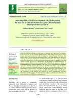 Screening of Di-2-Ethyl hexyl phthalate (DEHP) degrading bacteria and its characterization by liquid chromatography mass spectrometry analysis