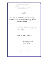 Các nhân tố ảnh hưởng đến sự lựa chọn ngân hàng điện tử của người dân tại thành phố hồ chí minh 