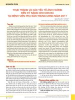 Thực trạng và các yếu tố ảnh hưởng đến kỹ năng cho con bú tại Bệnh viện Phụ sản Trung ương năm 2011