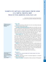 Nghiên cứu kết quả chẩn đoán trước sinh của những trường hợp thai có tăng khoảng sáng sau gáy