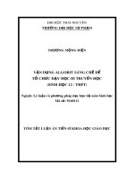 Tóm tắt luận án Tiến sĩ Khoa học Giáo dục: Vận dụng Algorit sáng chế để tổ chức dạy học di truyền học (Sinh học 12 – Trung học phổ thông)