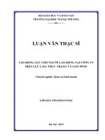 Tạo động lực cho người lao động tại Công ty Điện lực Lào Thực trạng và giải pháp (Luận văn thạc sĩ)