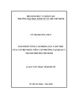 Giải pháp nâng cao động lực làm việc của cán bộ, nhân viên cấp phường tại quận 7, thành phố hồ chí minh 