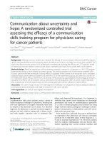 Communication about uncertainty and hope: A randomized controlled trial assessing the efficacy of a communication skills training program for physicians caring for cancer patients