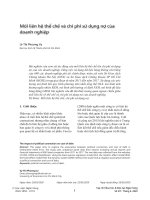 Mối liên hệ thể chế và chi phí sử dụng nợ của doanh nghiệp