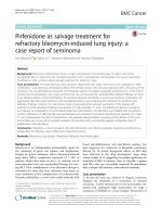 Pirfenidone as salvage treatment for refractory bleomycin-induced lung injury: A case report of seminoma