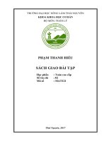 Sách giao bài tập - Học phần: Toán cao cấp