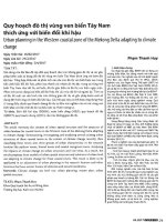 Quy hoạch đô thị vùng ven biển Tây Nam thích ứng với biến đổi khí hậu