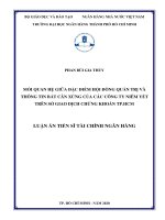 Mối quan hệ giữa đặc điểm hội đồng quản trị và thông tin bất cân xứng của các công ty niêm yết trên sở giao dịch chứng khoán TP.HCM