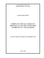 Nghiên cứu chế tạo và khảo sát tính chất của vật liệu nano đa pha sắt điện sắt từ   cofe2o4 batio3 