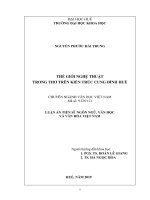 THẾ GIỚI NGHỆ THUẬT TRONG THƠ TRÊN KIẾN TRÚC CUNG ĐÌNH HUẾ CHUYÊN NGÀNH VĂN HỌC VIỆT NAM. LUẬN ÁN TIẾN SĨ NGÔN NGỮ, VĂN HỌC VÀ VĂN HÓA