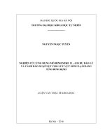 NGHIÊN CỨU ỨNG DỤNG MÔ HÌNH MIKE 11 – GIS DỰ BÁO LŨ VÀ CẢNH BÁO NGẬP LỤT CHO LƯU VỰC SÔNG LẠI GIANG TỈNH BÌNH ĐỊNH. LUẬN VĂN THẠC SĨ KHOA HỌC