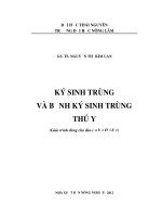 KÝ SINH TRÙNG VÀ BỆNH KÝ SINH TRÙNG THÚ Y(Giáo trình dùng cho đào tạo bậc Đại học).GS.TS.NGUYỄN THỊ KIM LAN