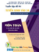 Tuyển tập 20 năm đề thi tuyển sinh vào lớp 10 môn toán sở GD đt hòa bình 