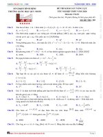 Đề thi thử TN THPT 2020 môn toán trường quốc học quy nhơn bình định 
