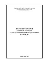 ĐỀ ÁN TUYỂN SINH ĐẠI HỌC HỆ CHÍNH QUY; CAO ĐẲNG NHÓM NGÀNH ĐÀO TẠO GIÁO VIÊN HỆ CHÍNH QUY