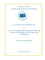 Các yếu tố ảnh hưởng đến sự thỏa mãn công việc của bác sĩ tại bệnh viện đa khoa thống nhất tỉnh đồng nai 